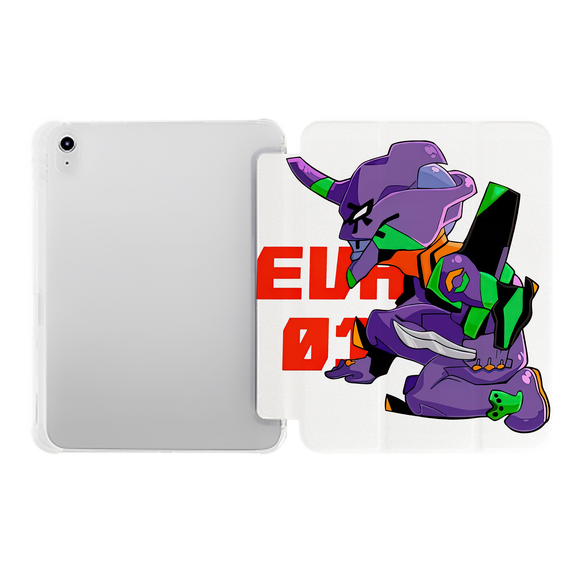 （画像用） EVA 新世紀エヴァンゲリオン IPad ケース ペン収納付き 三つ折りスタンド PUレザー×シリコン 対応機種9.5/10.5/10.9インチ